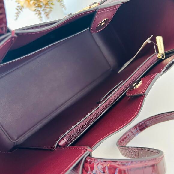 Michael Kors Purse Reed Large Logo Tote Bag Oxblood MK - Picture 6 of 9